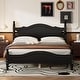 preview thumbnail 1 of 23, Wooden Queen Size Platform Bed Frame, Solid Pine and MDF with Headboard, Easy Assembly Black - Queen