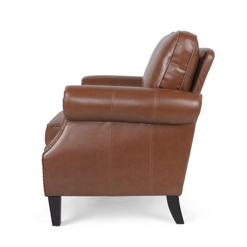 Dowd Faux Leather 3 Piece Club Chair and Sofa Set by Christopher Knight Home