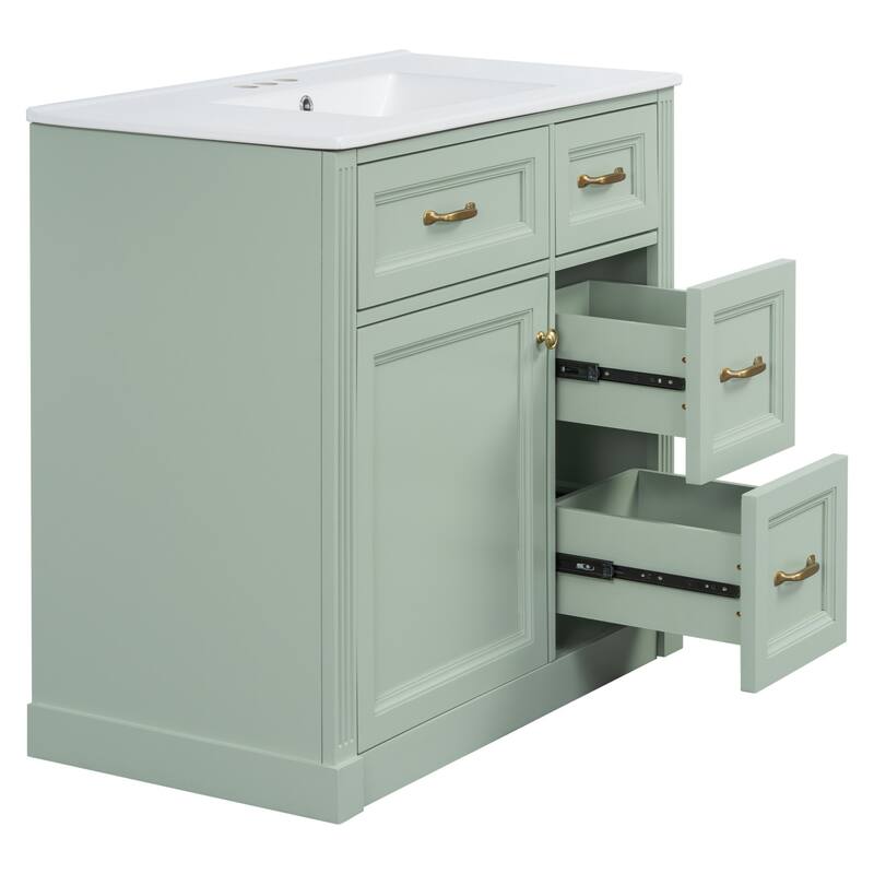 Bathroom Vanity with Sink, Cabinet with Drawers