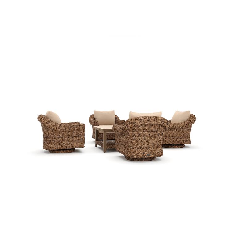 Cayman 5 Piece Sunbrella Chat Set, Heritage Brown