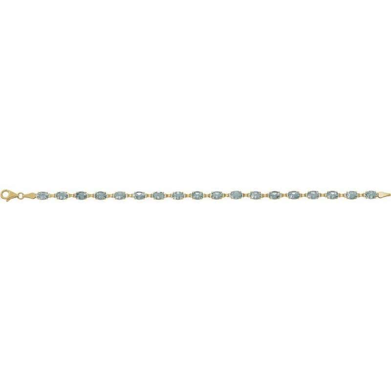 Curata 14k Yellow Gold Sky Blue Topaz Sky Blue Topaz 7.25 Inch Bracelet