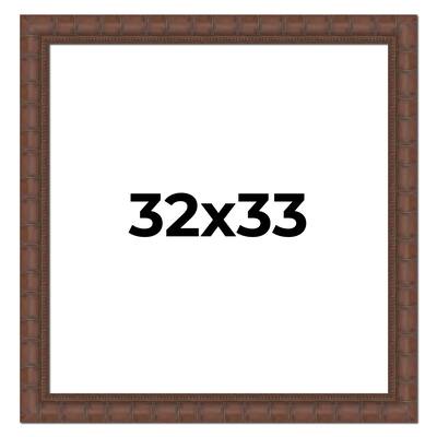32x33 Frame Pewter Solid Wood Picture Frame Width 1.625 Inches | Interior Frame Depth 0.6875 Inches