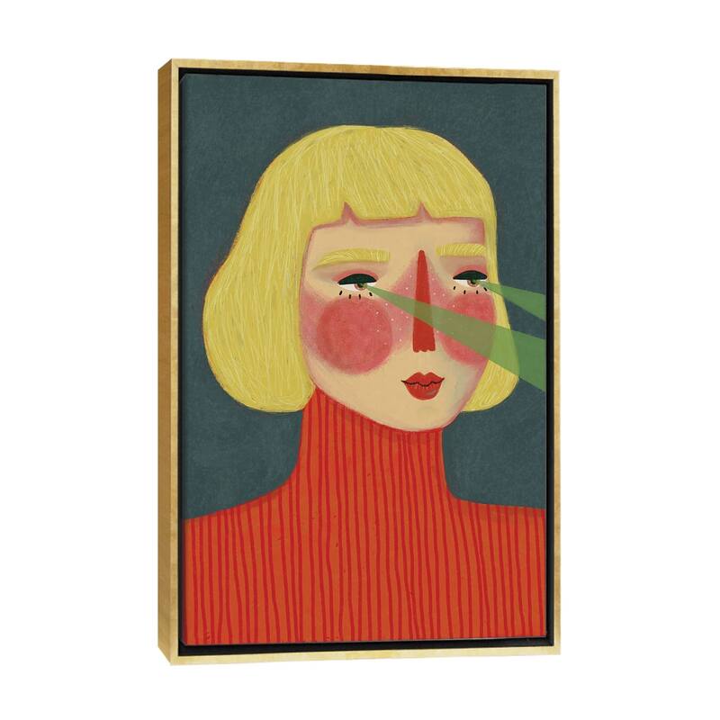 iCanvas "Lasers" by Renee Melia Framed - Gold - 48x32