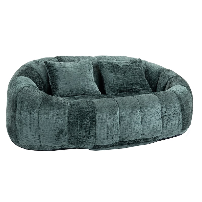 Emerald Modern 59.05" Chenille High Back Loveseat Upholstered Chaise Lounge Chair with Pillows