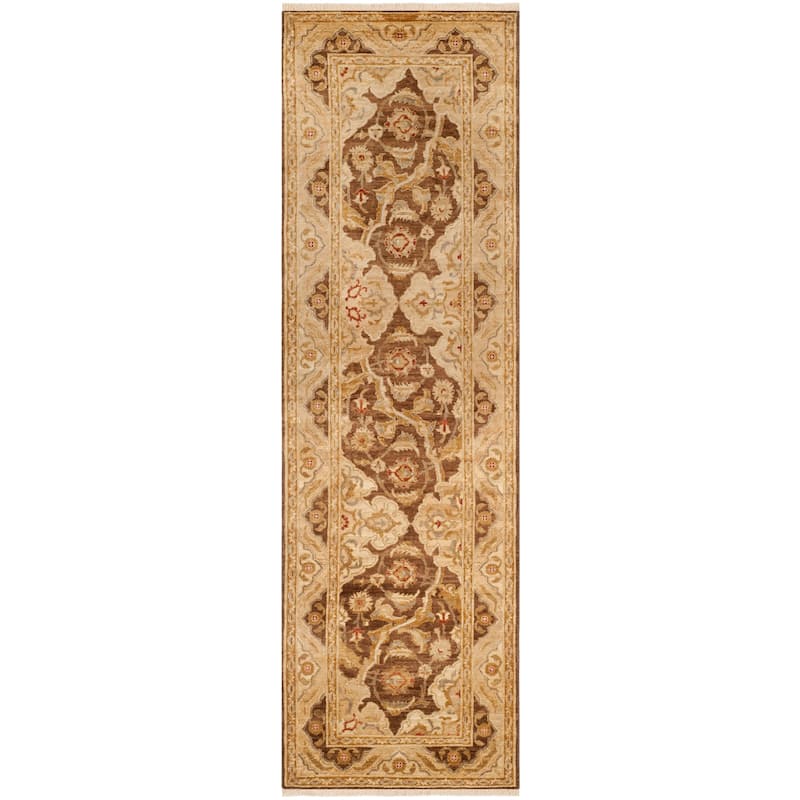 SAFAVIEH Couture Hand-knotted Peshawar Esyllt Traditional Oriental Vegetable Dye - 3' x 10' - Olive/Gold - Runner
