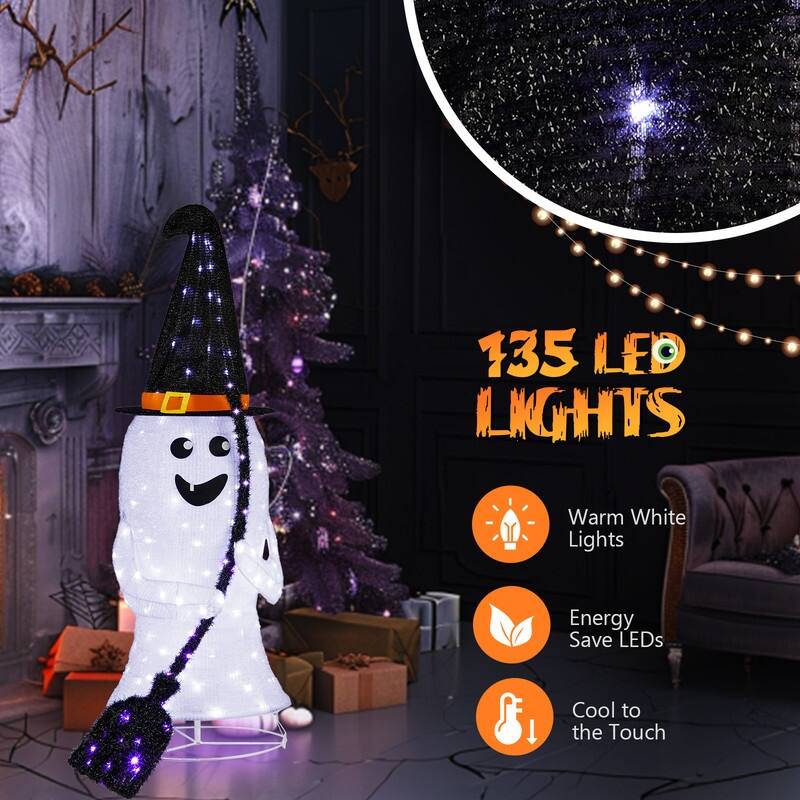 4Ft Halloween Collapsible Ghost Decorations