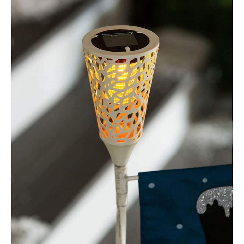 Tapered Laser Cut Solar Interchangeable Finial, Ivory