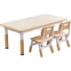 preview thumbnail 3 of 18, YUKOOL Kids Study Table and Chairs Set - Adjustable Height and Stylish Design Brown