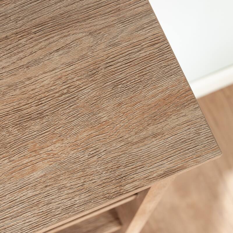 Wood Bookcase with 1 Drawer, Brown - 26.61" W x 17.68" D x 71.97" H