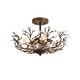 preview thumbnail 19 of 28, Flavia 4-light Crystal Beaded 9-Branch Semi-Flush Mount - 18 inches in diameter x 12 inches H