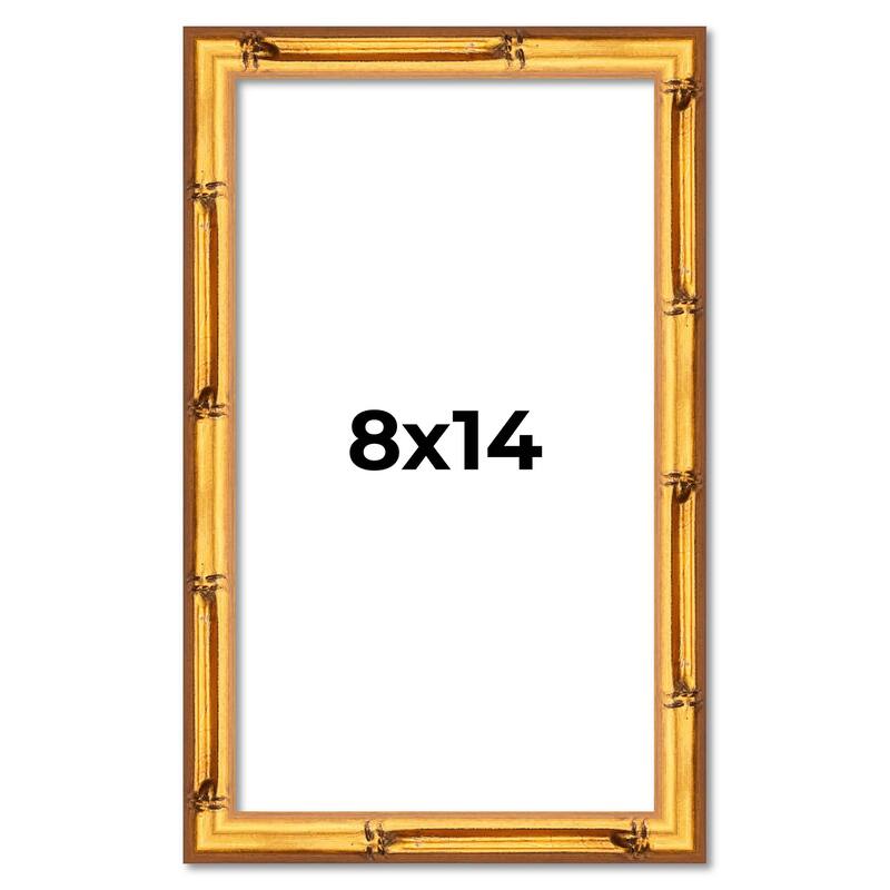 8x14 Frame Gold Bamboo Picture Frame Modern Photo Frame Includes UV Acrylic Shatter Guard Front Acid Free Foam Backing Board