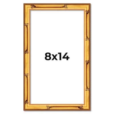 8x14 Frame Gold Bamboo Picture Frame Modern Photo Frame Includes UV Acrylic Shatter Guard Front Acid Free Foam Backing Board