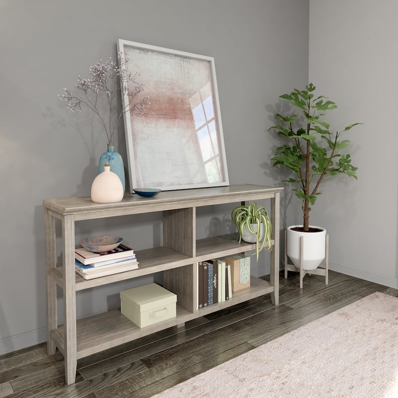 60-Inch High 4-Tier Open Bookcase with Dark Brown Shelves and Silver Metal Frame for Modern Storage - 53.875