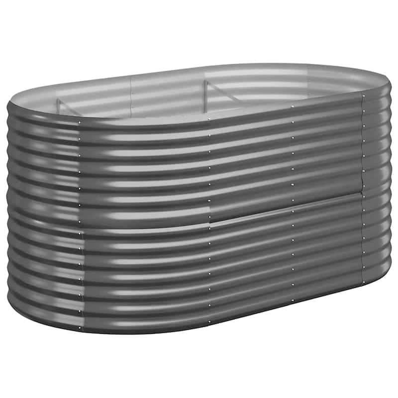 vidaXL Raised Garden Bed Raised Flower Bed Galvanized Steel Outdoor Planter