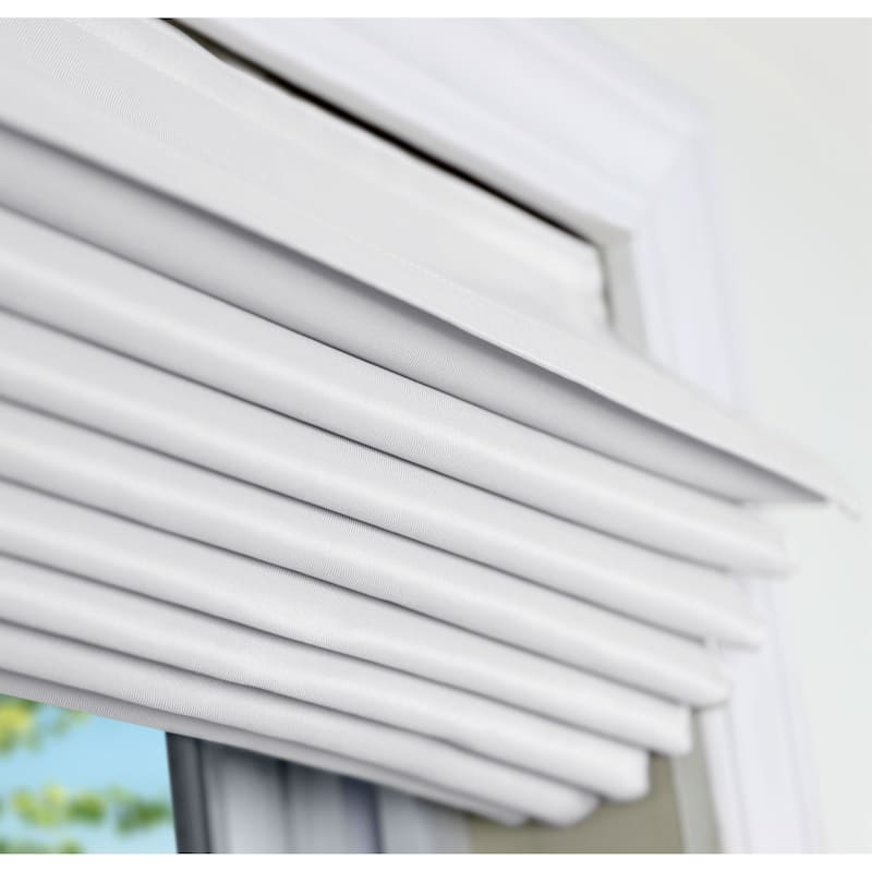 Arlo Blinds White Light Filtering Cordless Fabric Roman Shades