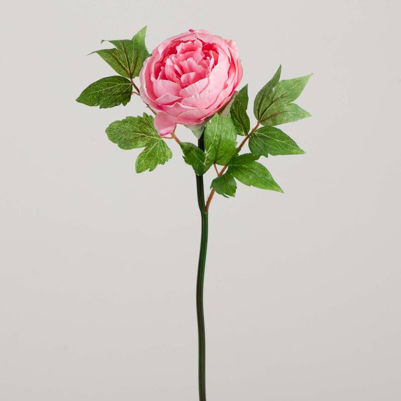 Peony Artificial Floral Stem Sprays - 20" - Set of 3 - Pink