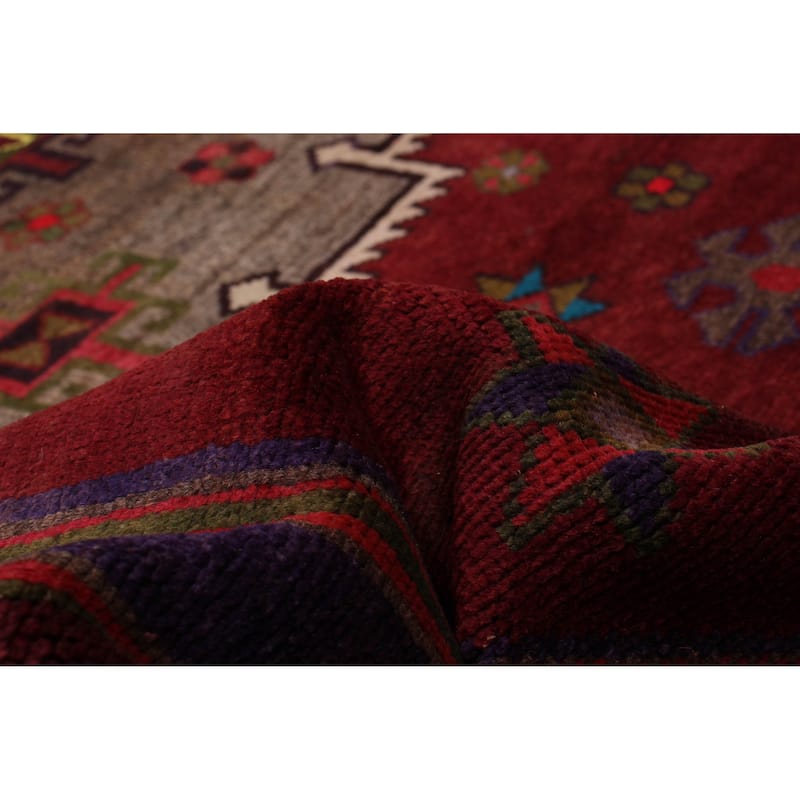ECARPETGALLERY Hand-knotted Anadol Dark Red Wool Rug - 4'3 x 6'10