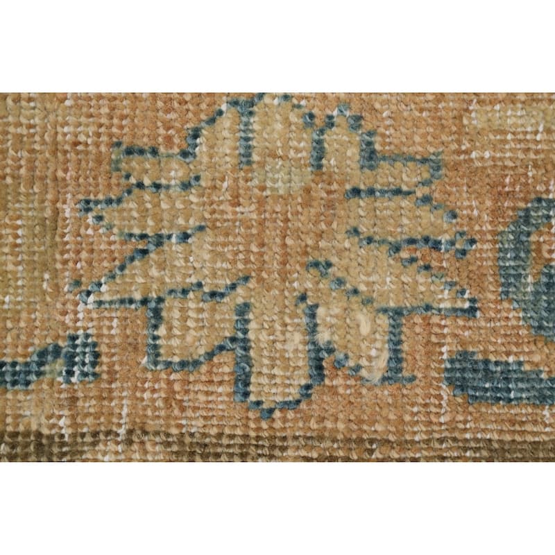 Hand Knotted Oriental 100% Wool Carpet Traditional All-Over Brown Tabriz Area Rug - 9' 11'' X 6' 10''