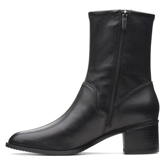 Poise Leah Mid Calf Boot Black Leather 