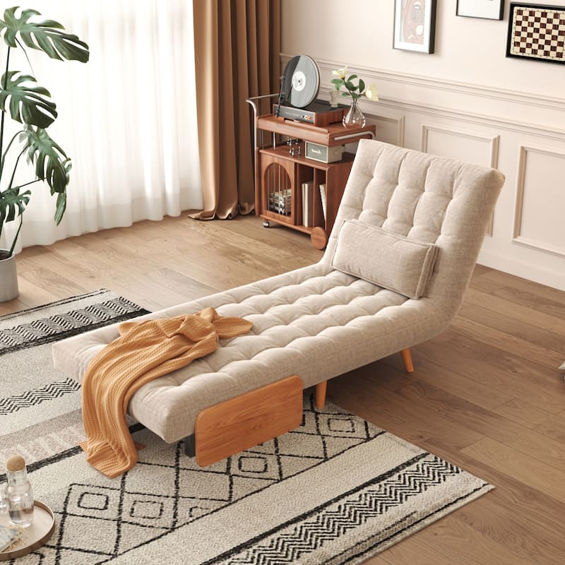 JASIWAY Modern Upholstered Sofa Bed, Beige