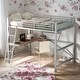 preview thumbnail 1 of 7, Full Size Loft Bed With Built-in Desk And Shelf for Home Silver