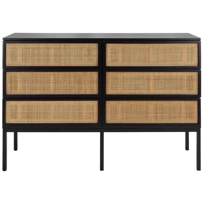 SAFAVIEH Audrey 6 Drawer Rattan Dresser