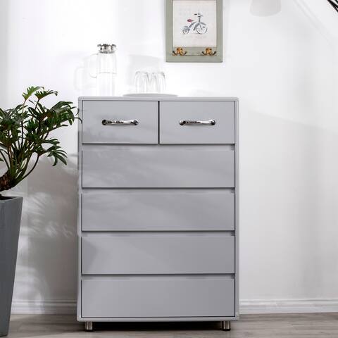 Grey Cabinet with 6 Drawers-40.5" H