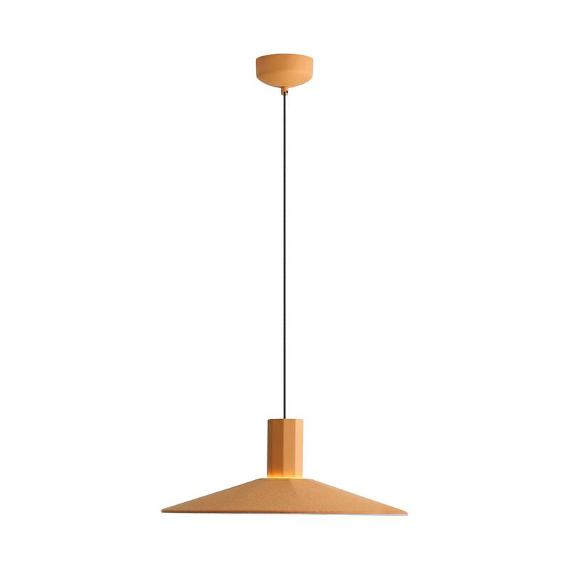 Golden Lighting Faroe 20in Integrated LED Pendant in Earth Yellow/Grey Felt - Gold