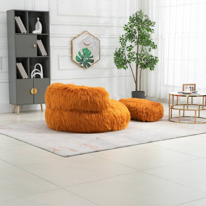 Bean Bag Chair,Floor Sofa with Handle,Accent Sofa Chair with Ottoman for Gaming Reading Relaxing