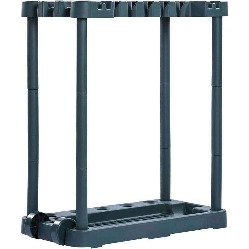 Polypropylene 10 Slots Garden Tool Organizer Tower Rack Ideal for Garage Organization and Storage - 20.5 x 38 x 34.4 in