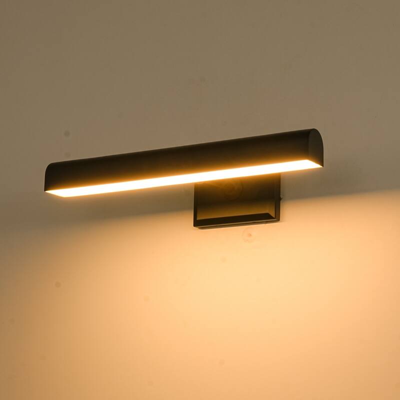 1-Light Brass/Matte Black/Chrome Dimmable Linear LED Iron Wall Light with Warm 3000K Light