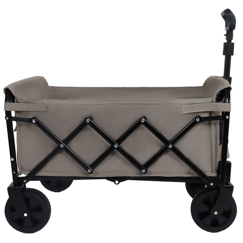 Expandable Dual-Layer Utility Wagon with 100% Extra Space - Grocery Cart for Camping, Shopping, Sports, Gardening, Fishing