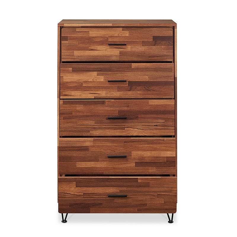 Finney 5-Drawer Chest with Metal Leg