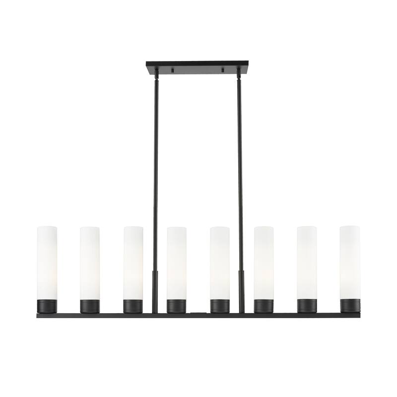 Innovations Lighting Downtown Urban - Boreas - 6 Light 48" Stem Hung Island Light with 11" Shades - Striped White/Matte Black