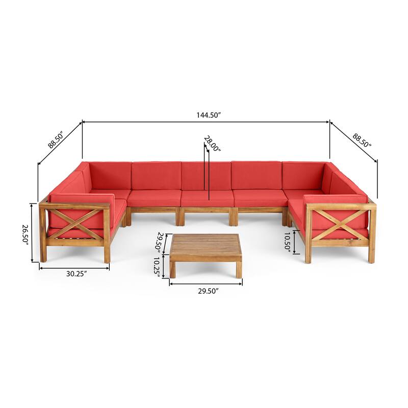 Brava Acacia Wood Sectional Sofa Set by Christopher Knight Home
