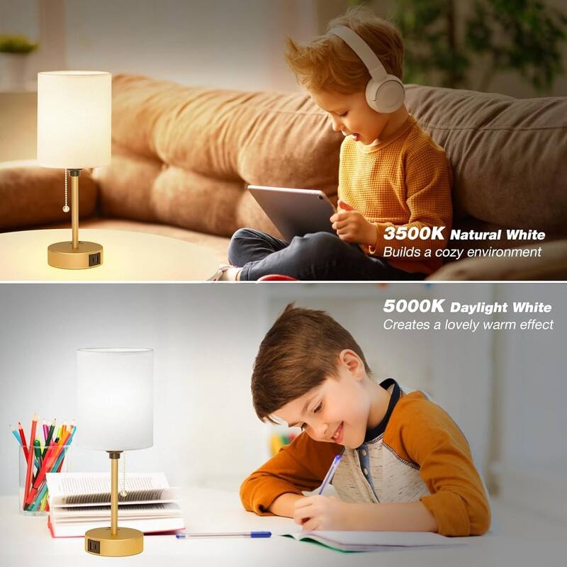 Small Bedside Table lamp for Bedroom - 3 Color Temperatures