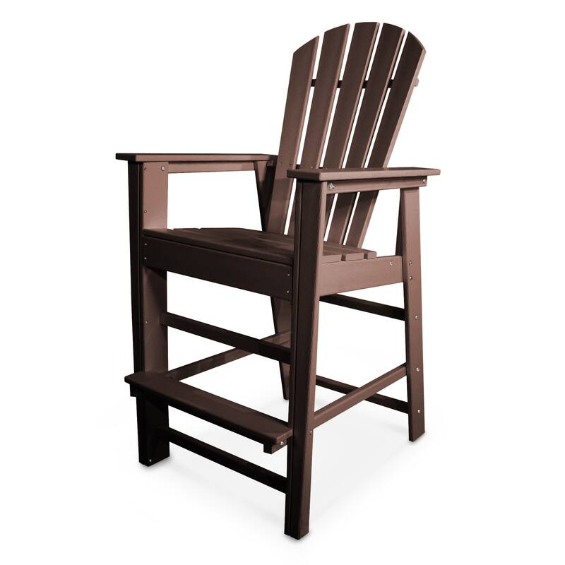 POLYWOOD South Beach Outdoor Adirondack Bar Chair - Mahogany
