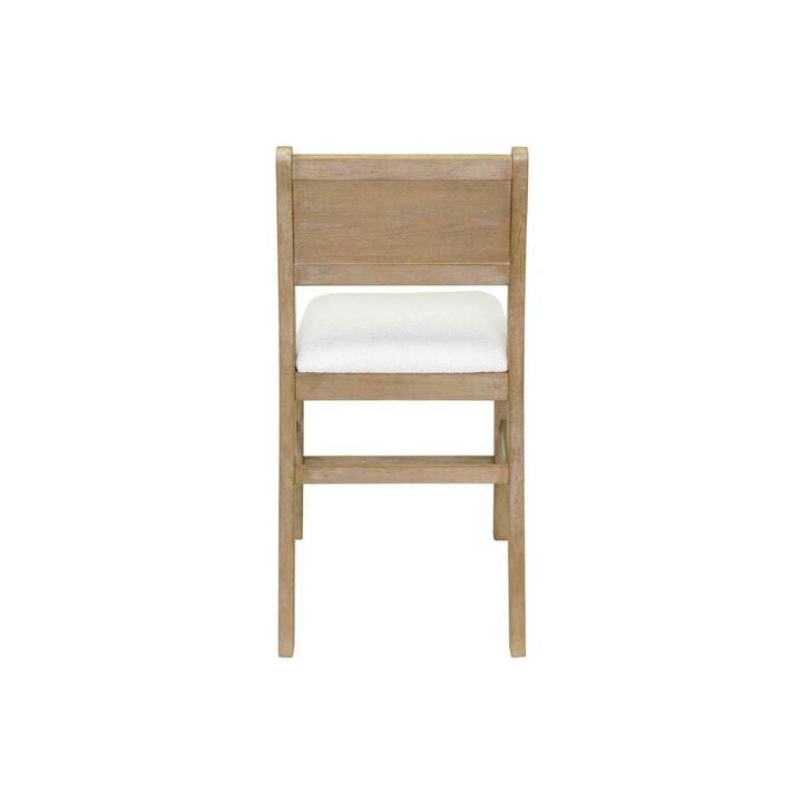 Modern Wood Counter Height Kitchen Table with Four Chairs, Light Brown