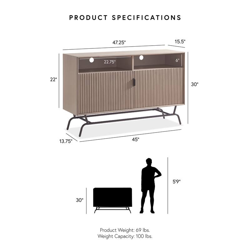 DH BASIC Modern Brushed Pink 47-inch TV Storage Cabinet, Tan Pink