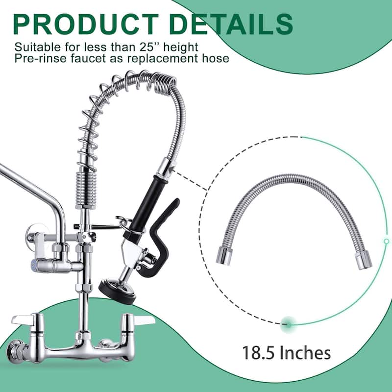 WOWOW Pre-Rinse Stainless Steel Hose for Commercial Sink Faucet