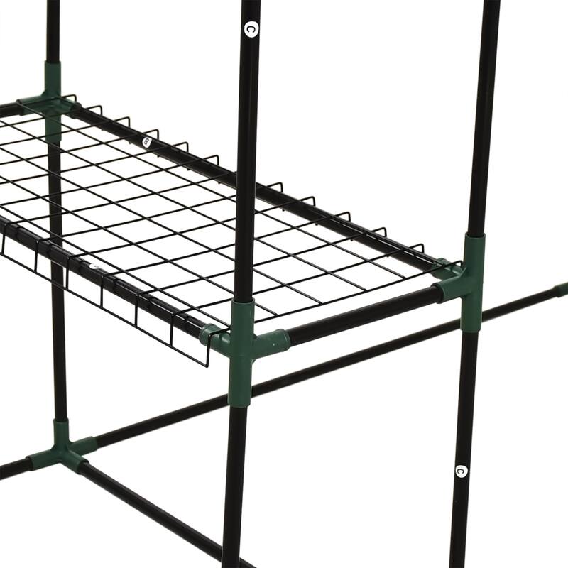 Portable Walk-in Green House , with 2 Tiers 8 Shelves Indoor and Outdoor Greenhouse for Garden/Patio/Backyard/Balcony