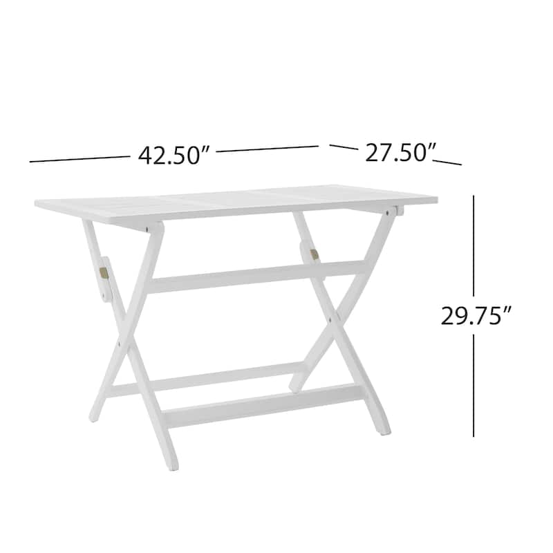5-Piece Outdoor Acacia Wood Folding Dining Set with Folding Table and 4 Folding Chair
