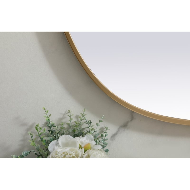 Indigo Home Metal Frame Oval Mirror 30x40 Inch