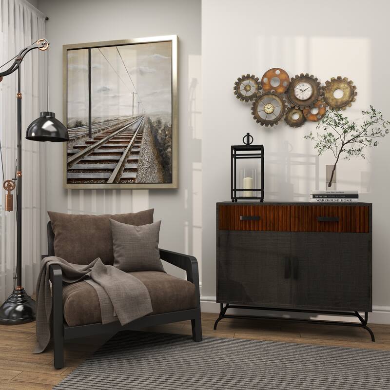 Brown Metal Gear Decorative Wall Clock