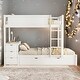 preview thumbnail 39 of 56, Full-Over-Full Bunk Bed With Twin size Trundle,Storage And Desk for Bedroom White