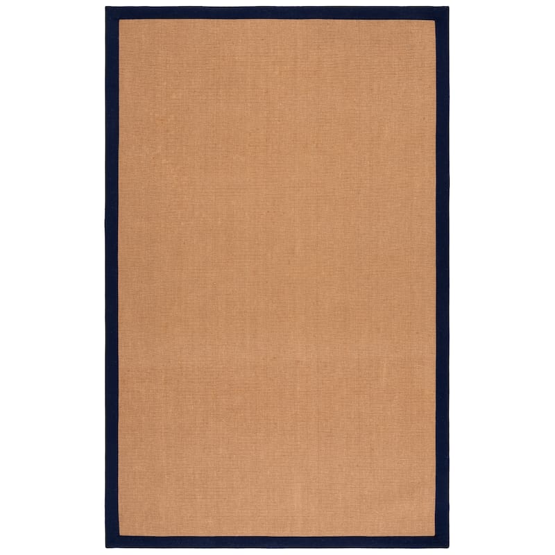 SAFAVIEH Handmade Natural Fiber Cati Flat Weave Jute Rug - Natural/Navy - 5' x 8'