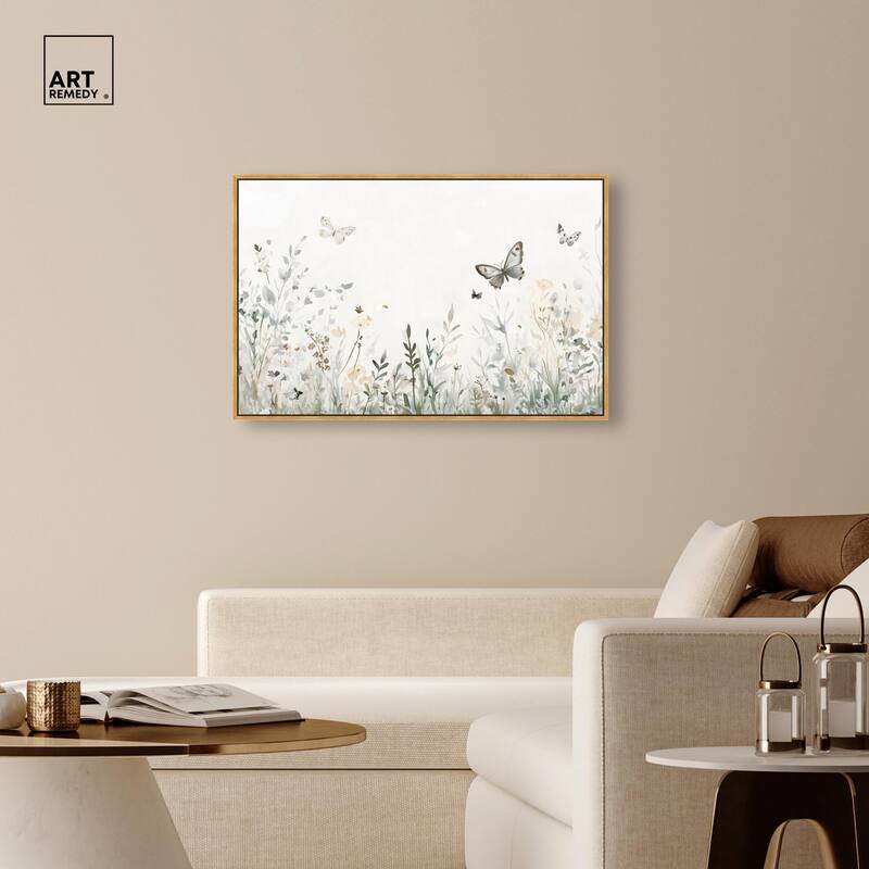 Butterfly Field Canvas by Art Remedy
