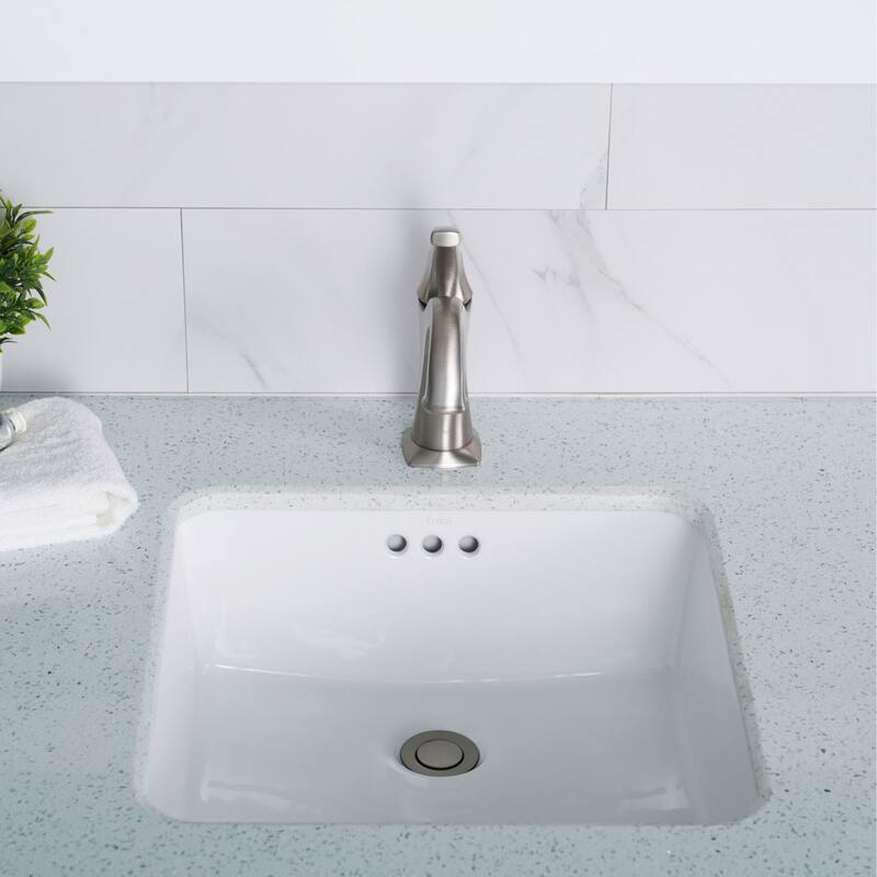 Kraus Elavo 17" Vitreous China Undermount Bathroom Sink with Overflow