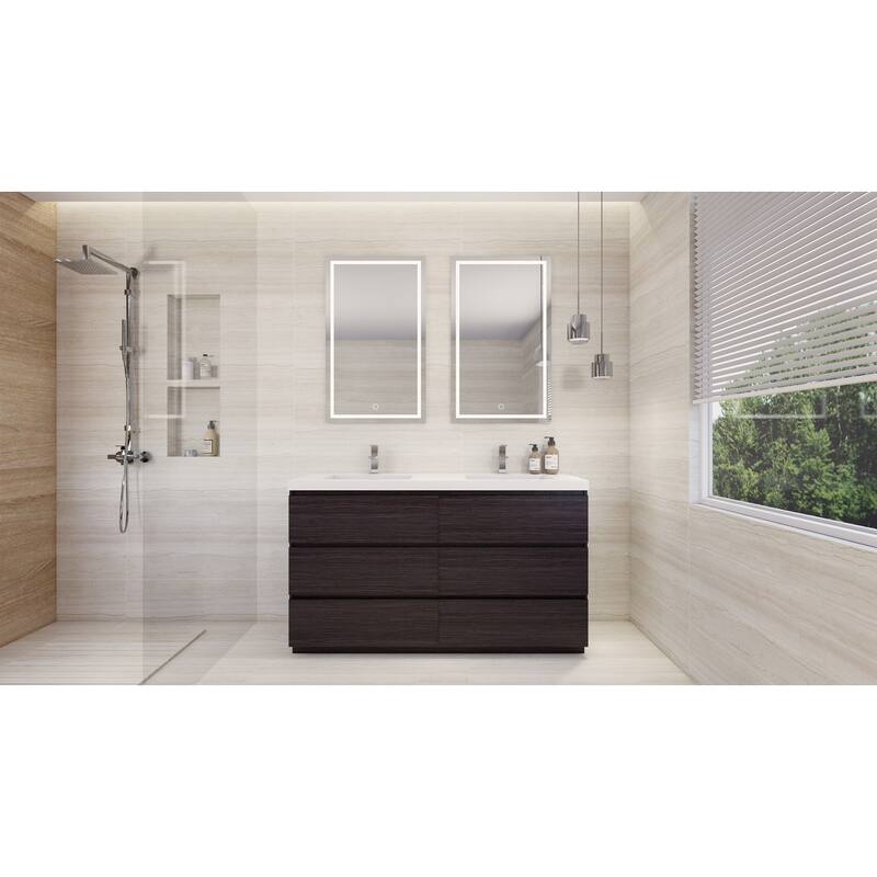 Aron 60'' Freestanding Vanity with Double Reinforced Acrylic Sink
