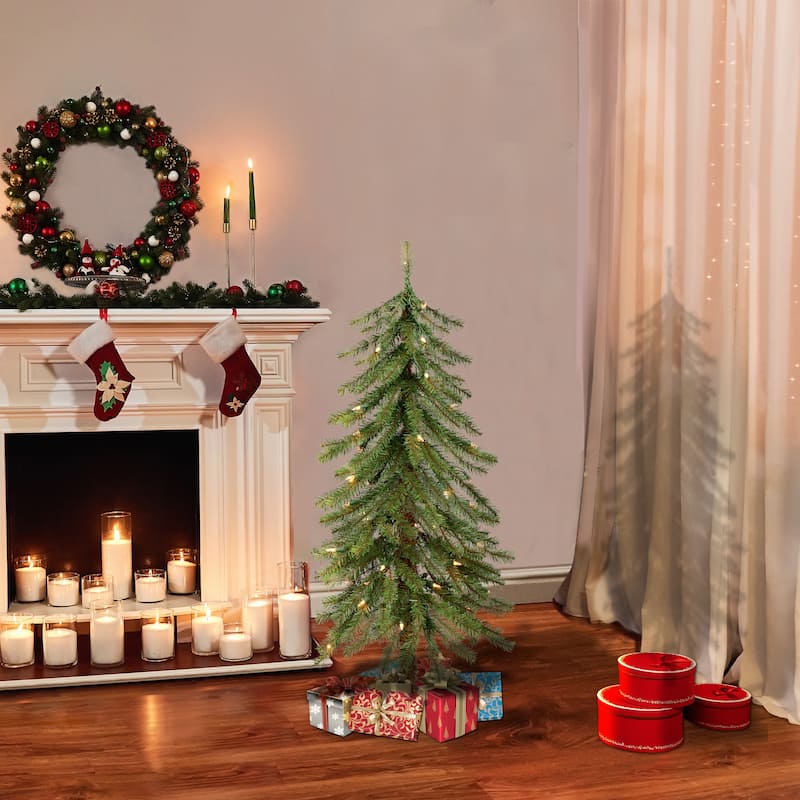 Puleo International Pre-Lit 3' Alpine Artificial Christmas Tree
